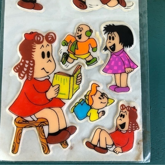 Little Lulu Stickers Puffy Three Dimensional Cartoon Vintage 1980 New In Package - Picture 5 of 8
